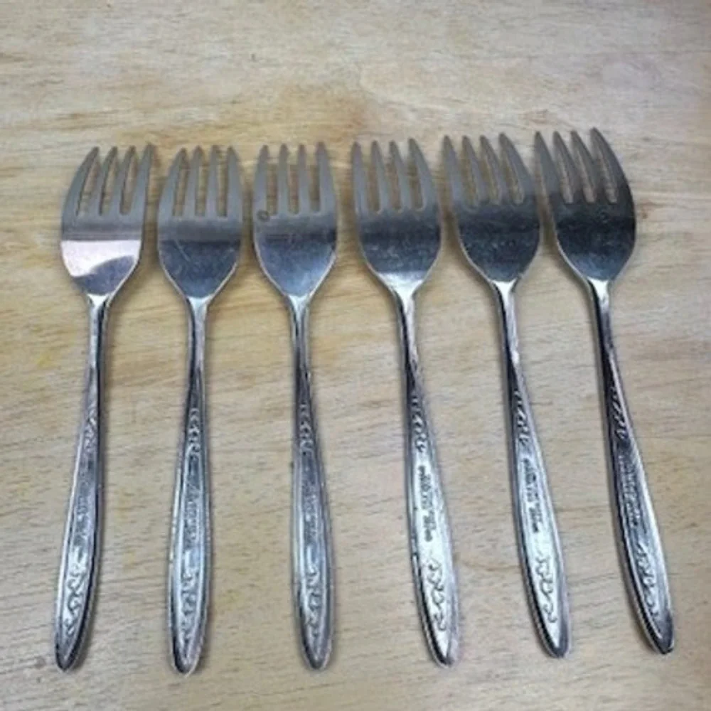Vintage Customcraft CUS5 Stainless Steel Floral Pattern Flatware Utensils‎ 25 Pc